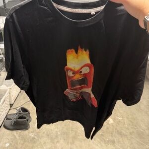 Inside Out Black Tee with Anger Emotion